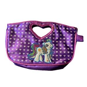 \ RARE Hasbro My Little Pony girl's Purple handbag  carrier bag purse VTG 2004
